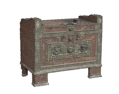 Lot 150 - Italian Pompeian Style Iron Floor Safe