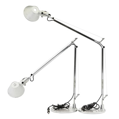 Lot 188 - Pair of Michele de Lucchi and Giancarlo Fassina Aluminum "Tolomeo" Table Lamps