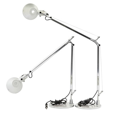 Lot 190 - Pair of Michele de Lucchi and Giancarlo Fassina Aluminum "Tolomeo" Table Lamps