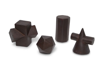 Lot 81 - Group of Four Bronzed Ceramic Geometric Objects
