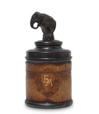 Lot 98 - Leather and Metal Desk Box