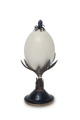 Lot 158 - Metal Mounted Ostrich Egg