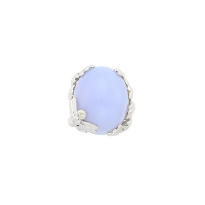 Lot 68 - Christian Dior White Gold, Blue Chalcedony and Diamond 'Gourmande Libellule' Dragonfly Ring, France