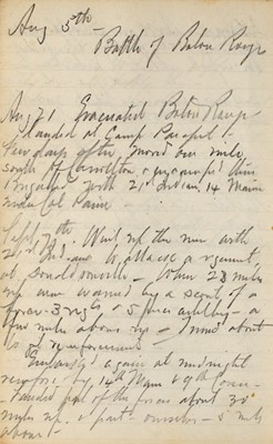 Lot 52 - A Civil War diary with an account of the Battle of Baton Rouge