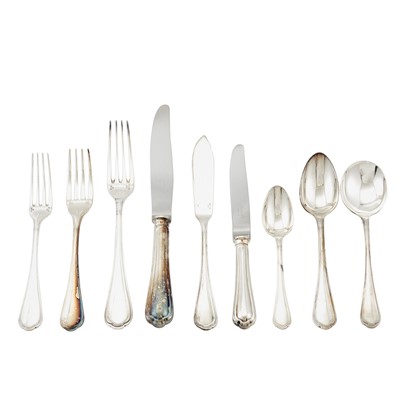 Lot 201 - Christofle Silver Plated "Spatours" Pattern Flatware Service