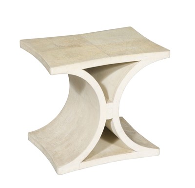 Lot 523 - Shagreen Clad Wood Bench/Side Table