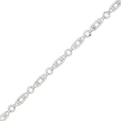 Lot 1055 - White Gold and Diamond Bracelet