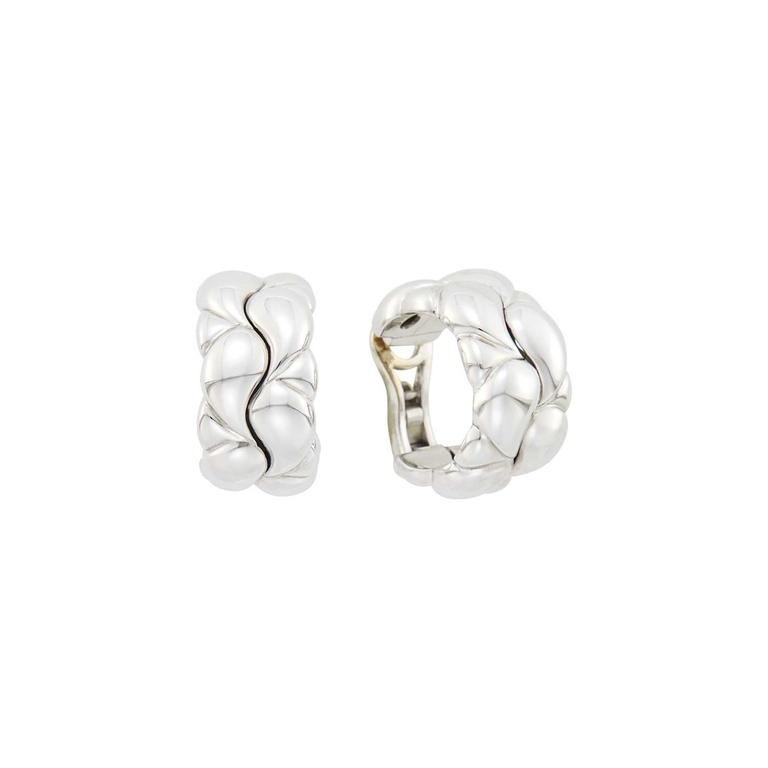 Lot 1038 - Chopard Pair of White Gold Hoop Earclips
