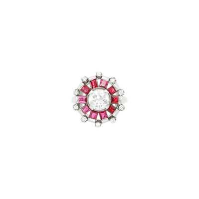 Lot 98 - White Gold, Diamond and Ruby Ring