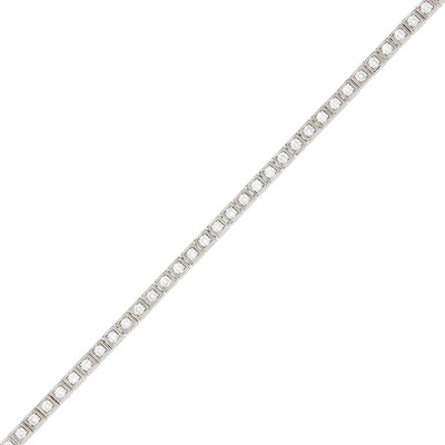 Lot 1129 - Platinum and Diamond Straightline Bracelet