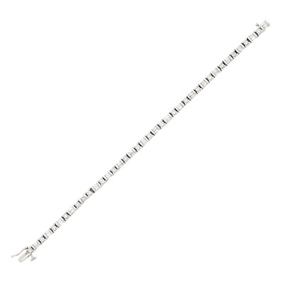 Lot 1076 - White Gold and Diamond Bracelet