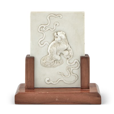 Lot 224 - A Chinese Molded Biscuit Porcelain Plaque