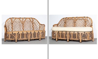Lot 142 - Pair of Rattan Sofas