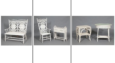 Lot 296 - Group of Painted Wicker Furniture