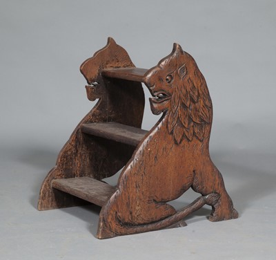 Lot 188 - Carved Lion Step Stool