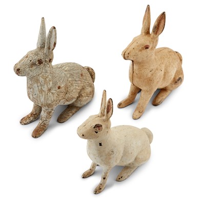 Lot 167 - Three Painted Cast Iron Rabbit Door Stops