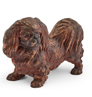 Lot 705 - Painted Cast Iron Pekingese Dog Door Stop
