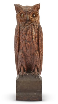 Lot 1056 - Painted Cast Iron Owl Door Stop