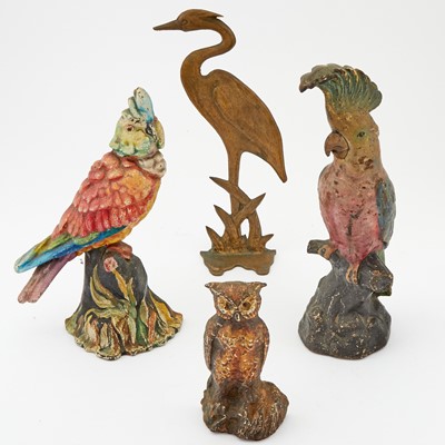 Lot 123 - Group of Four Painted Cast Iron Bird Door Stops