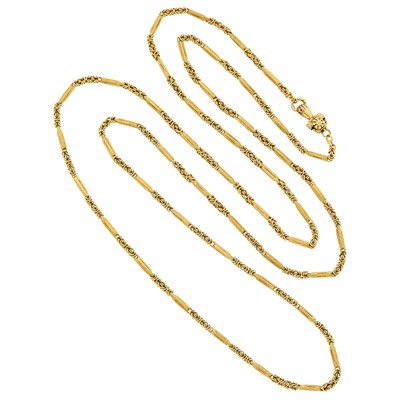 Lot 27 - Antique Long Gold Muff Chain