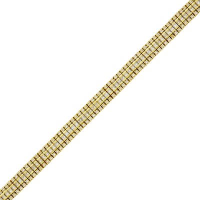 Lot 1210 - Gold and Diamond Bracelet