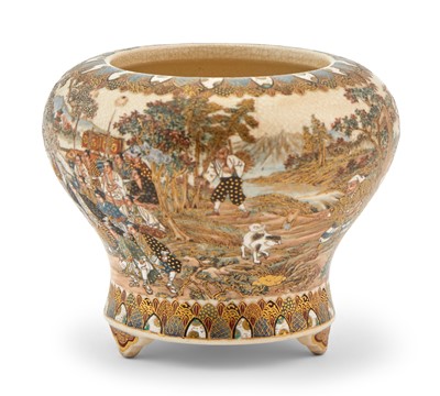 Lot 91 - A Japanese Satsuma Earthenware Koro