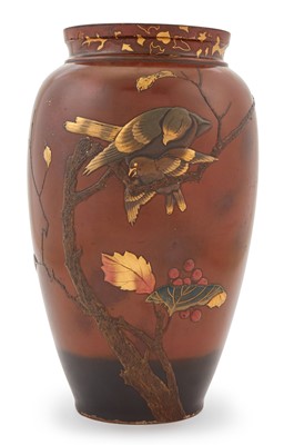 Lot 182 - A Japanese Lacquered Earthenware Vase