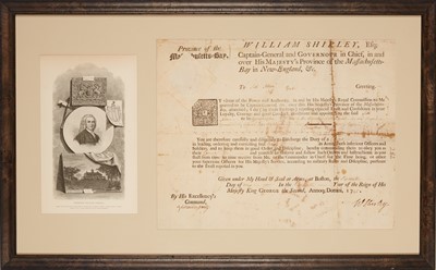 Lot 9 - Military Appointment for the Great Grandson of Mayflower Pilgrims