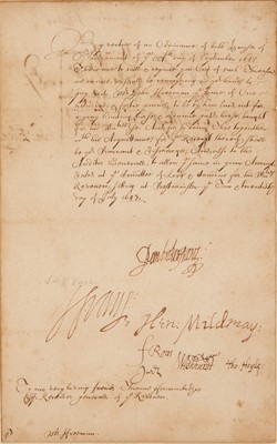 Lot 4 - Sir Henry Vane, fifth Governor of the Massachusetts colony