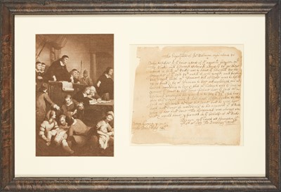 Lot 15 - Signed by the husband of Mary Bradbury - A convicted witch who managed to escape the gallows