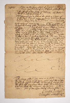 Lot 43 - Signed by Sheriff Samuel Gookin and Elisha Hutchinson