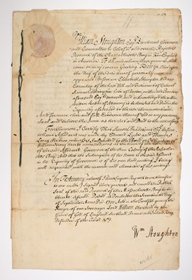Lot 22 - Signed by the Chief Justice of the Court of Oyer and Terminer in the Salem Witch Trials