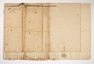Lot 22 - Signed by the Chief Justice of the Court of Oyer and Terminer in the Salem Witch Trials