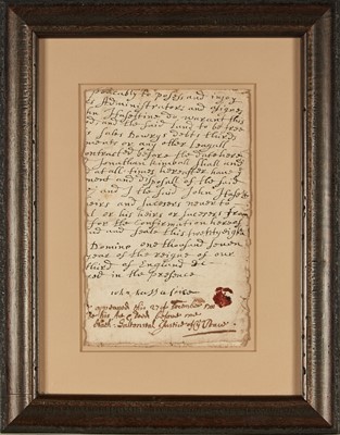 Lot 23 - Nathaniel Saltonstall, Salem Witch Trials Judge