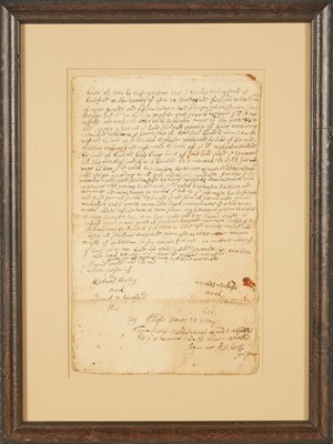 Lot 24 - Signed by the clerk of the Court of Oyer and Terminer during the Salem Witch Trials
