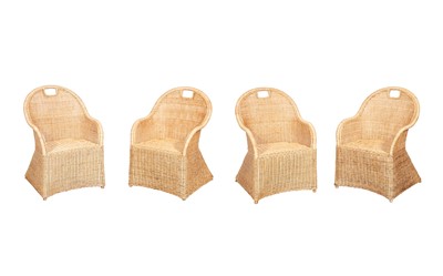 Lot 134 - Set of Four "Shore" Wicker Armchairs