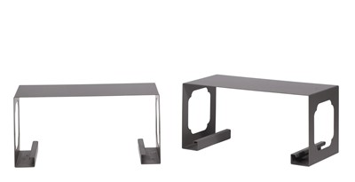 Lot 119 - Pair of Ming Style Brushed Metal Side Tables