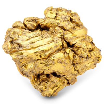 Lot 92 - Juan Montoya Gold Painted Plaster "Rock" Sculpture