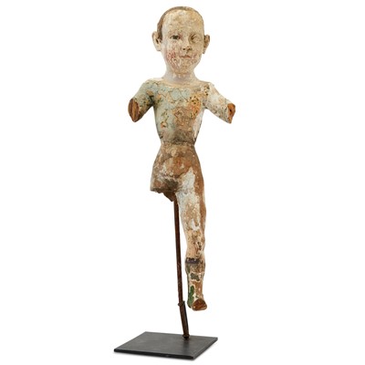 Lot 115 - Latin American Carved and Painted Wood Santos Figure