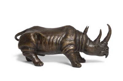 Lot 99 - Bronzed Metal Figure of a Rhinoceros