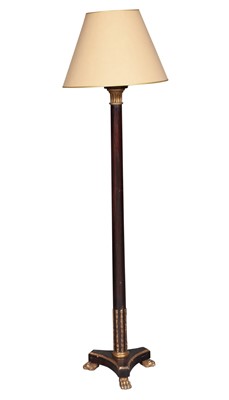 Lot 105 - Continental Parcel Gilt Mahogany Stained Wood Floor Lamp