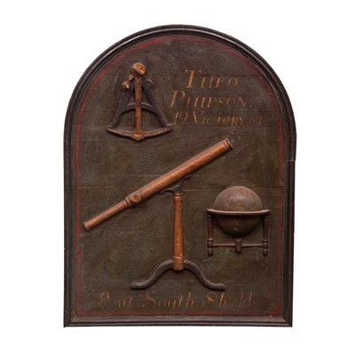 Lot 181 - Scientific Instrument Maker's Painted Wood Trade Sign