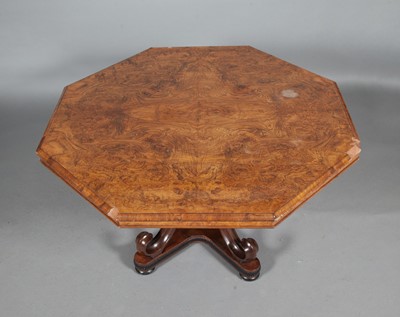 Lot 310 - English Walnut and Mahogany Center Table
