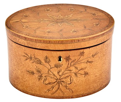 Lot 127 - George III Satinwood, Kingwood and Marquetry Tea Caddy