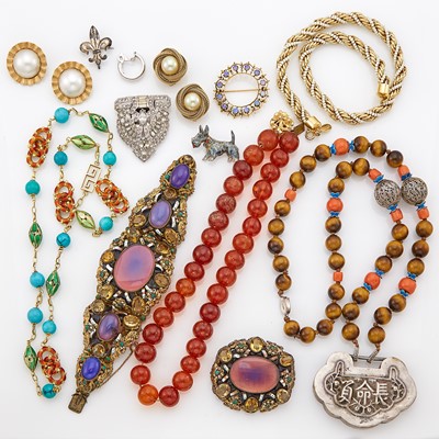 Lot 1259 - Group of Gold and Silver Jewelry and Accessories and Group of Costume Jewelry