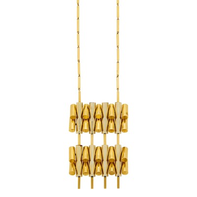 Lot 49 - Long Two-Color Gold Kinetic Pendant-Necklace