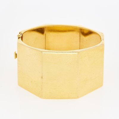 Lot 1089 - Gold Cuff Bangle Bracelet