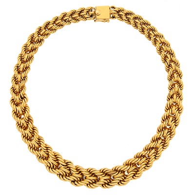 Lot 1224 - Gold Rope-Twist Necklace