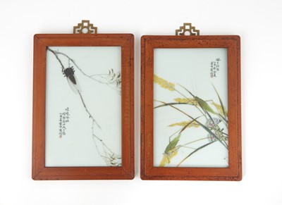 Lot 102 - A Pair of Chinese Enameled Porcelain Plaques