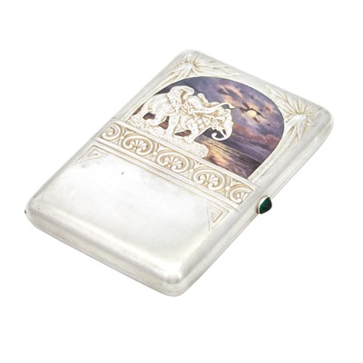 Lot 102 - Russian Silver and En Plein Enamel Cigarette Case